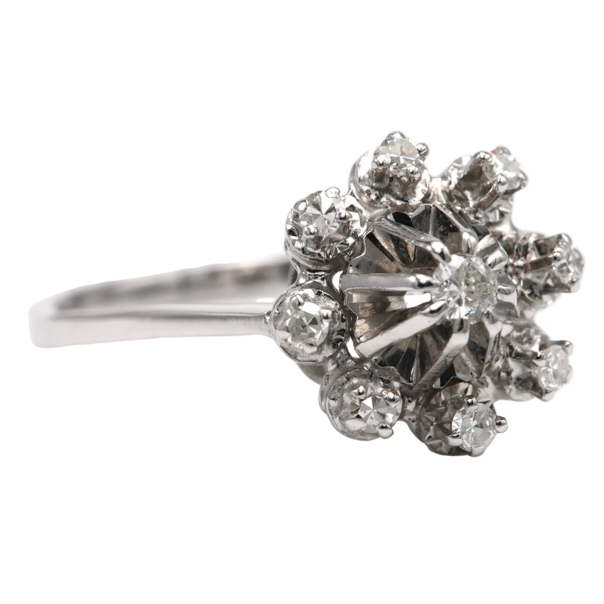 Bague Marguerite en or blanc et diamants - Castafiore