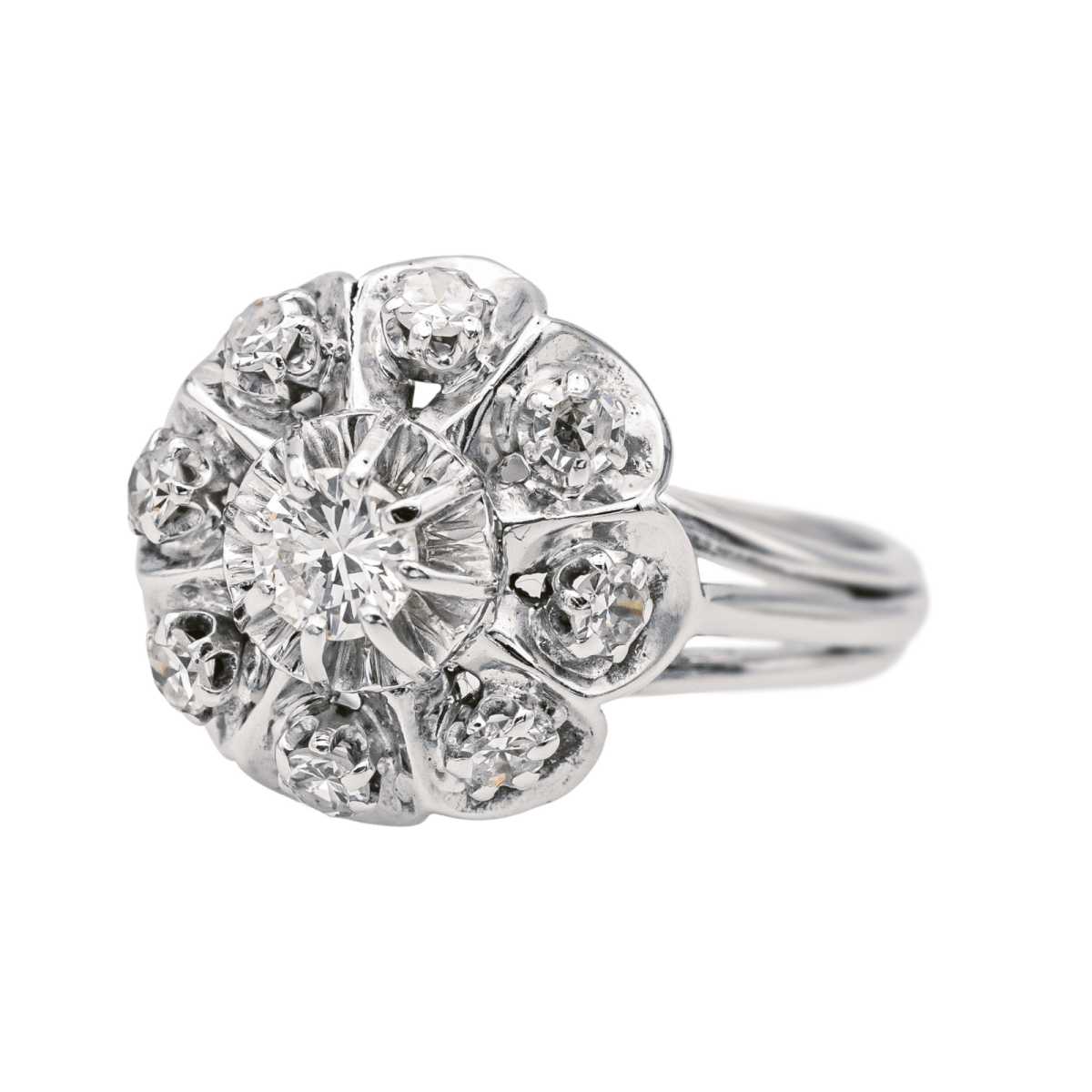 Bague Marguerite en or blanc et diamants - Castafiore