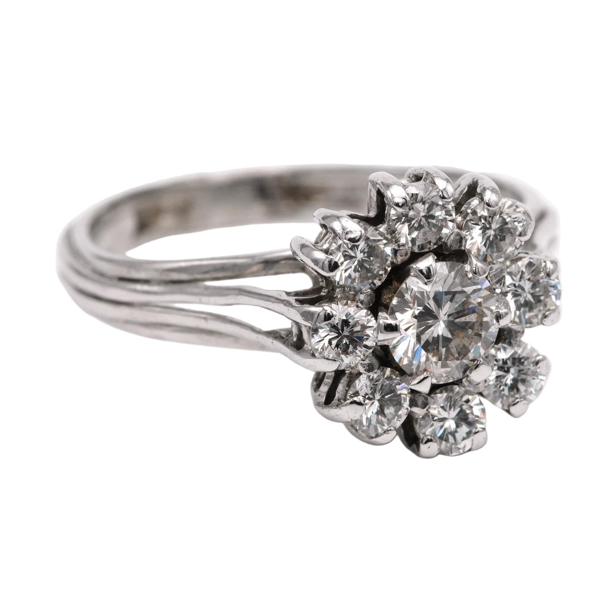 Bague Marguerite en or blanc et diamants - Castafiore