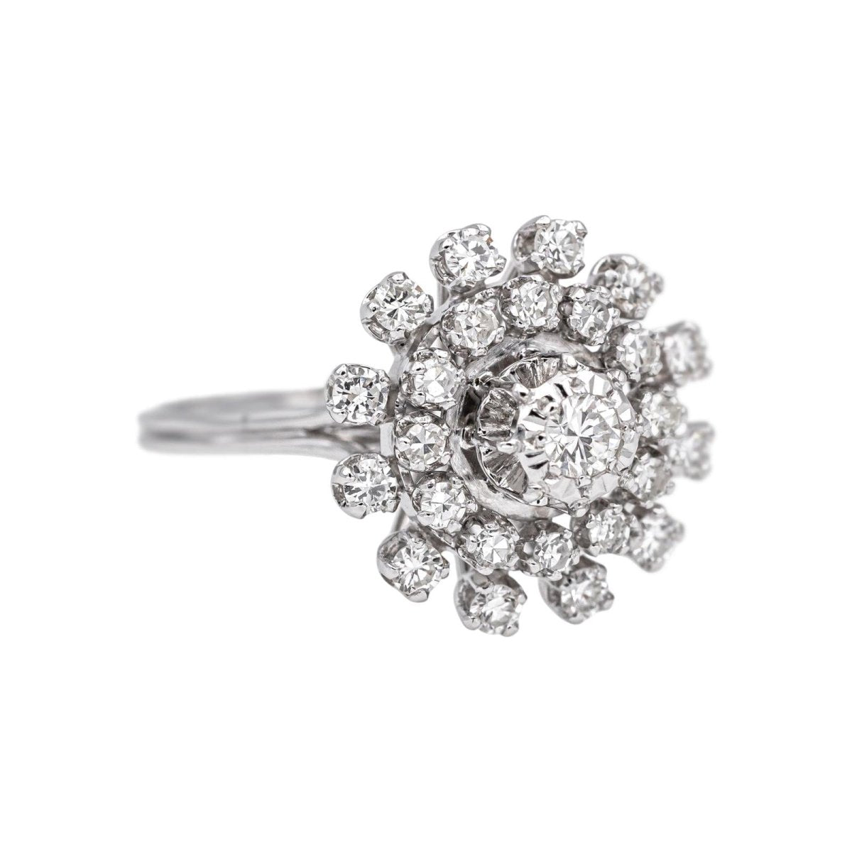 Bague Marguerite en or blanc et diamants - Castafiore