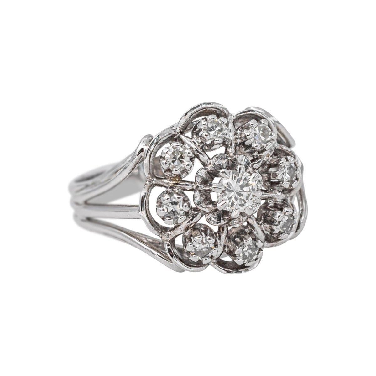 Bague Marguerite en or blanc et diamants - Castafiore
