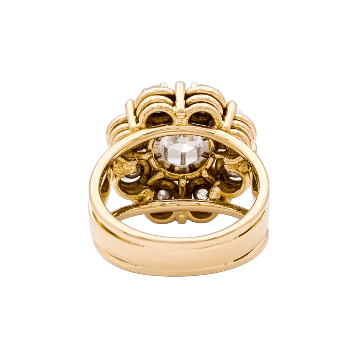 Bague Marguerite en or blanc et or jaune et diamants - Castafiore