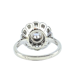 Bague marguerite en or blanc et platine diamants - Castafiore