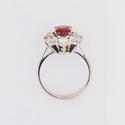 Bague marguerite en or blanc et rubis - Castafiore