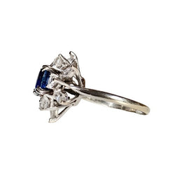 Bague Marguerite en or blanc et saphir - Castafiore