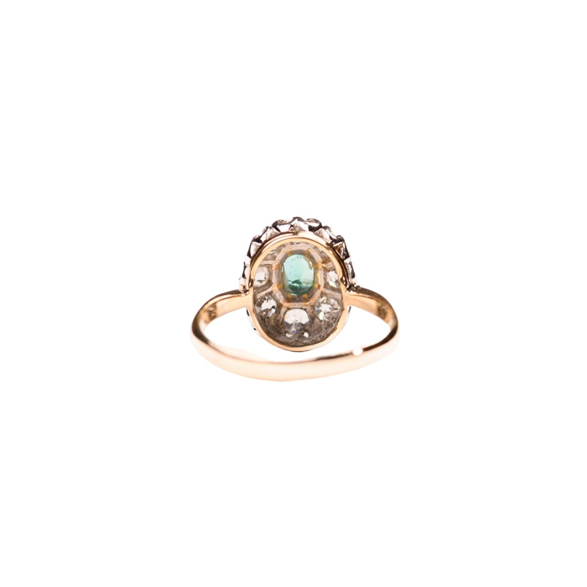 Bague Marguerite en or blanc, or jaune, émeraude et diamants - Castafiore