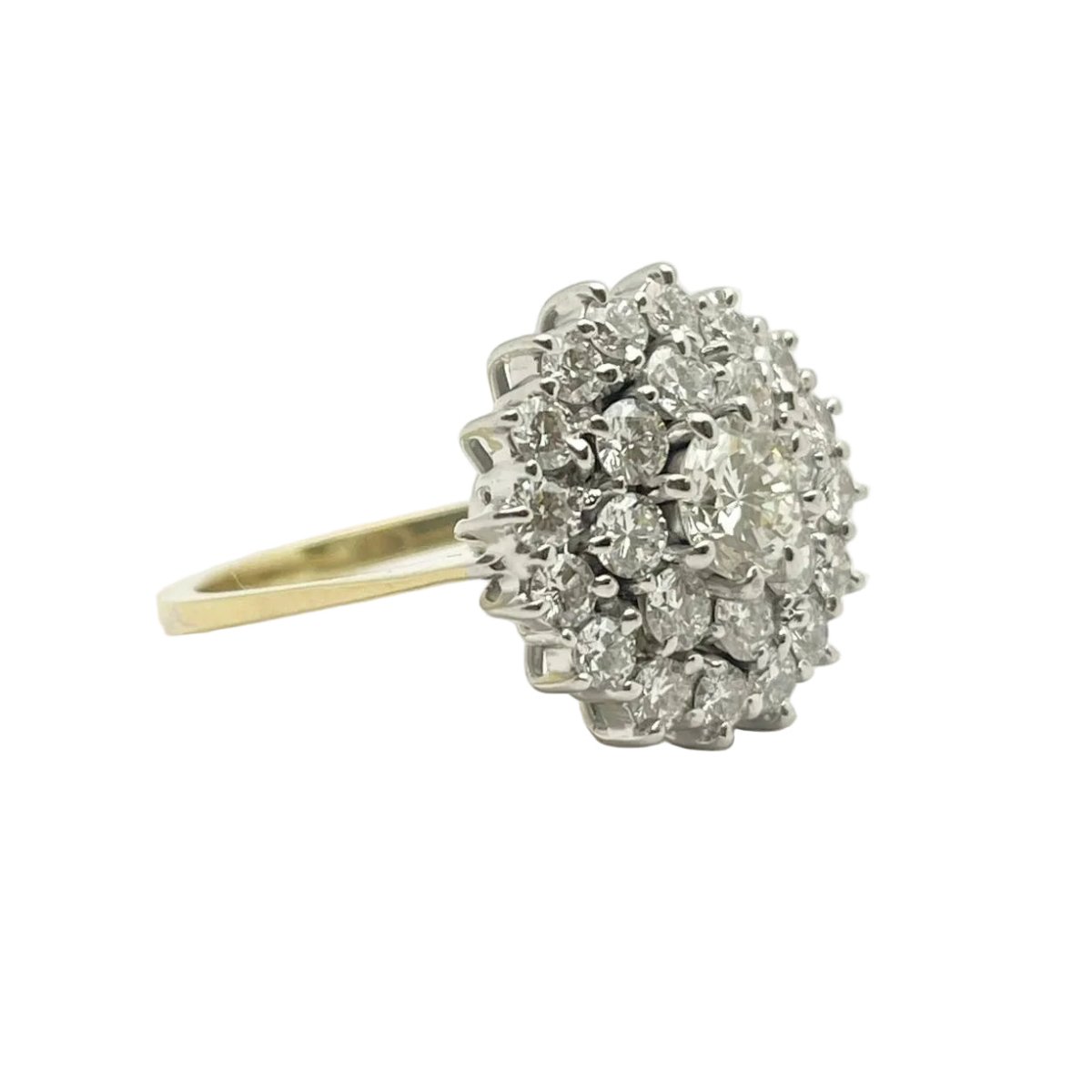 Bague Marguerite en or blanc, or jaune et diamants - Castafiore