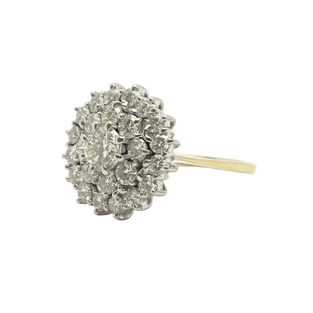 Bague Marguerite en or blanc, or jaune et diamants - Castafiore