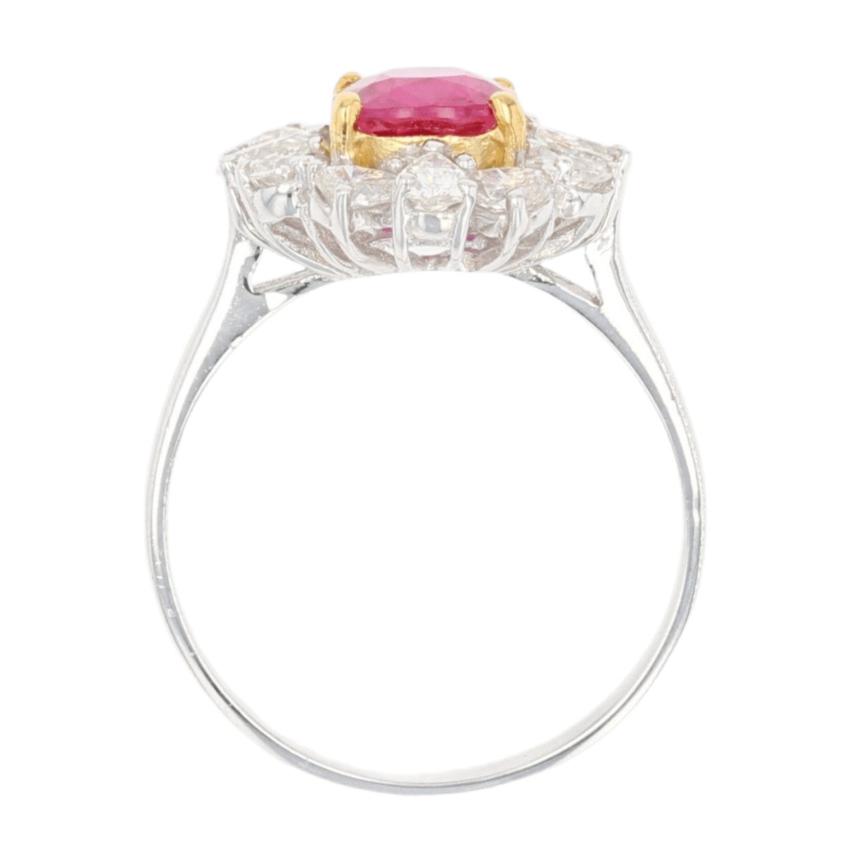 Bague Marguerite en or blanc, or jaune, saphir et diamants - Castafiore