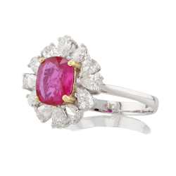 Bague Marguerite en or blanc, or jaune, saphir et diamants - Castafiore