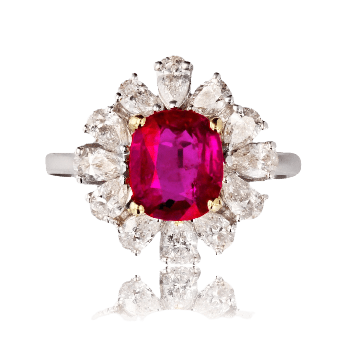 Bague Marguerite en or blanc, or jaune, saphir et diamants - Castafiore