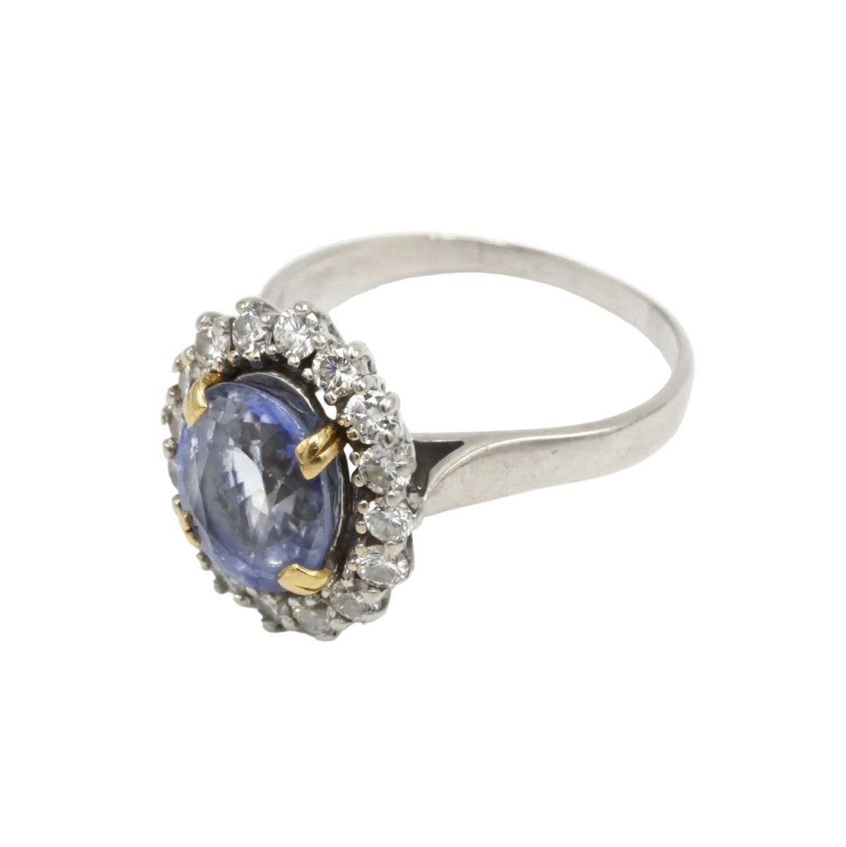 Bague Marguerite en or blanc, or jaune, saphir et diamants - Castafiore