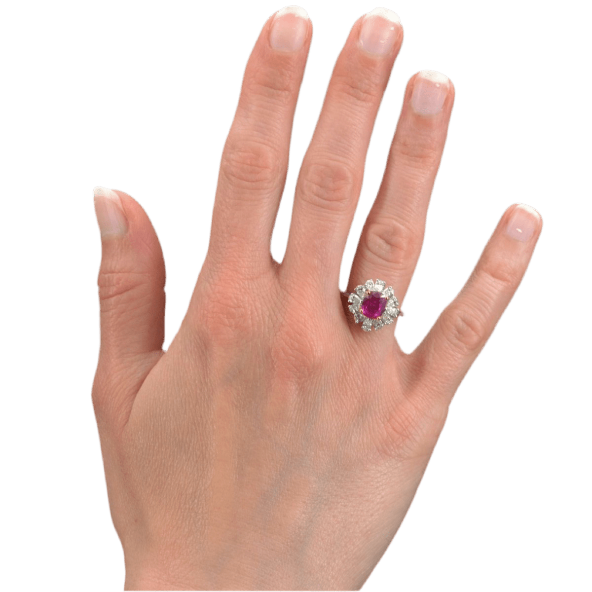 Bague Marguerite en or blanc, or jaune, saphir et diamants - Castafiore