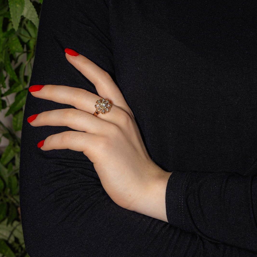 Bague Marguerite en or blanc, or rose et diamants - Castafiore