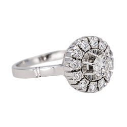 Bague Marguerite en or blanc, platine avec diamants - Castafiore