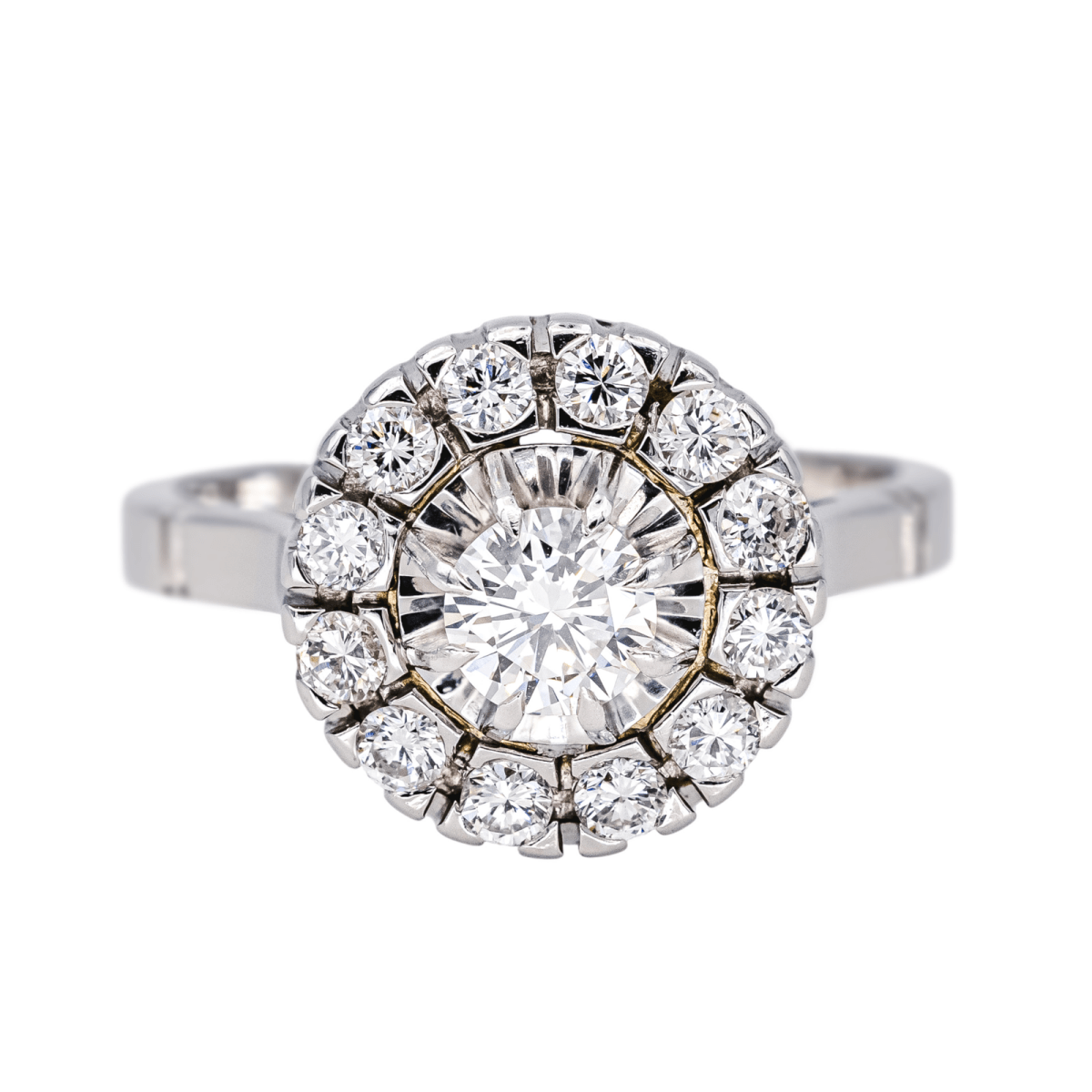 Bague Marguerite en or blanc, platine avec diamants - Castafiore