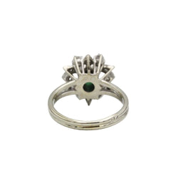 Bague Marguerite en or blanc, platine, émeraude et diamants - Castafiore