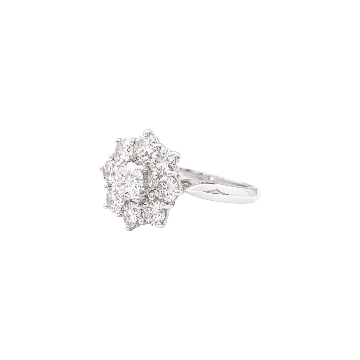 Bague Marguerite en or blanc, platine et diamants - Castafiore