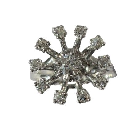 Bague Marguerite en or blanc, platine et diamants - Castafiore