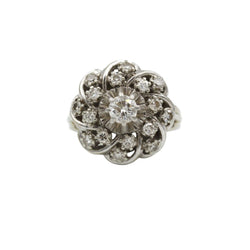 Bague Marguerite en or blanc, platine et diamants - Castafiore