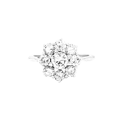 Bague Marguerite en or blanc, platine et diamants - Castafiore
