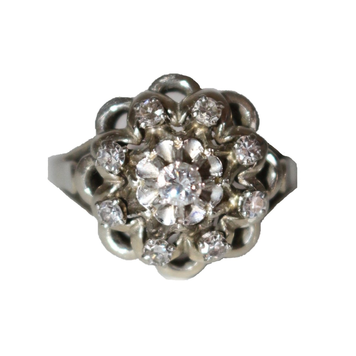 Bague Marguerite en or blanc, platine et diamants - Castafiore