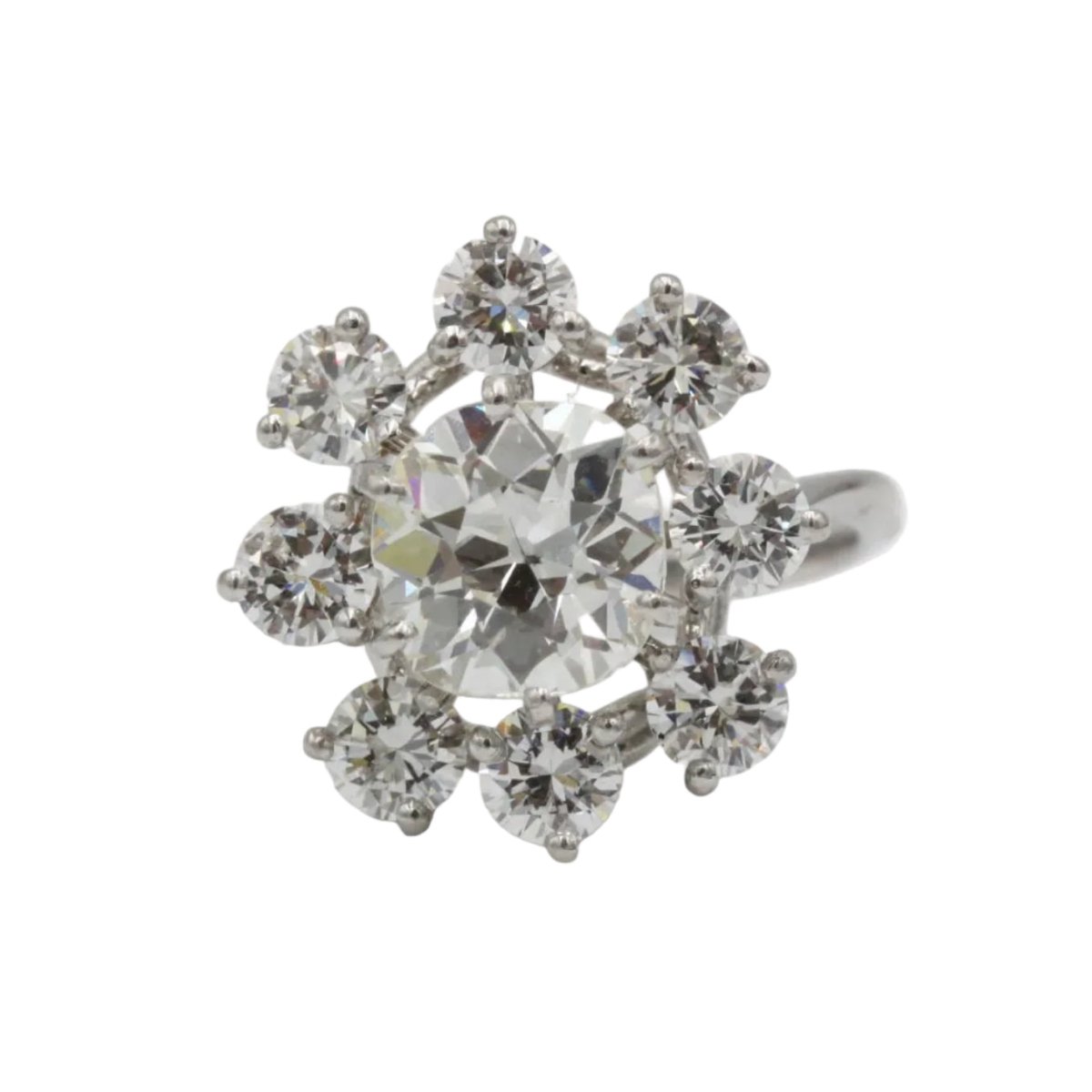 Bague Marguerite en or blanc, platine et diamants - Castafiore