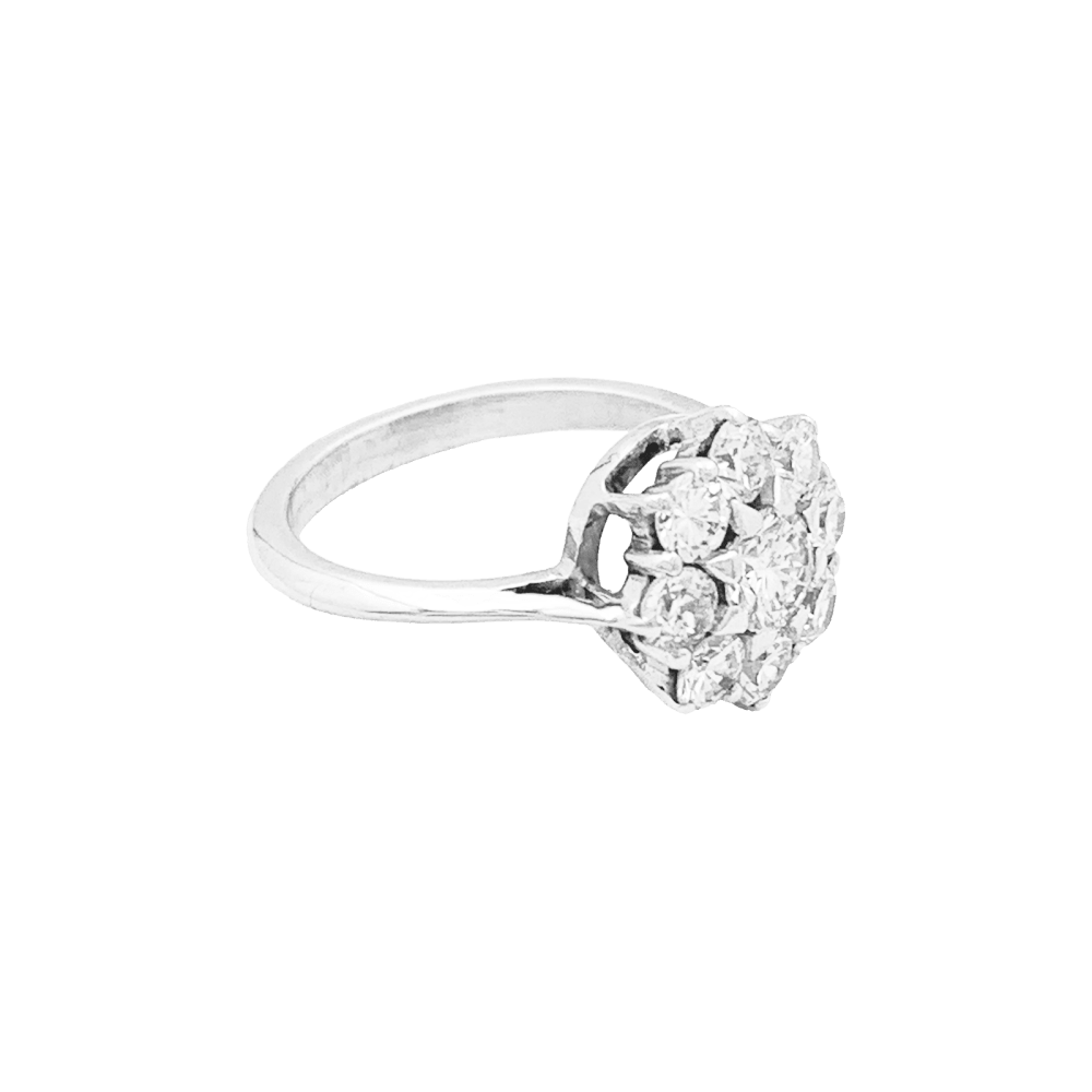 Bague Marguerite en or blanc, platine et diamants - Castafiore