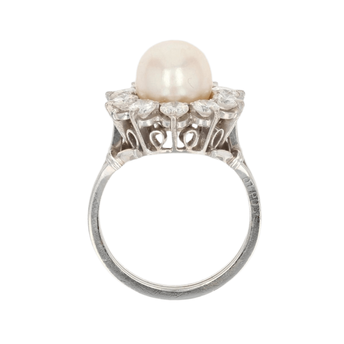 Bague Marguerite en or blanc, platine, perle et diamants - Castafiore
