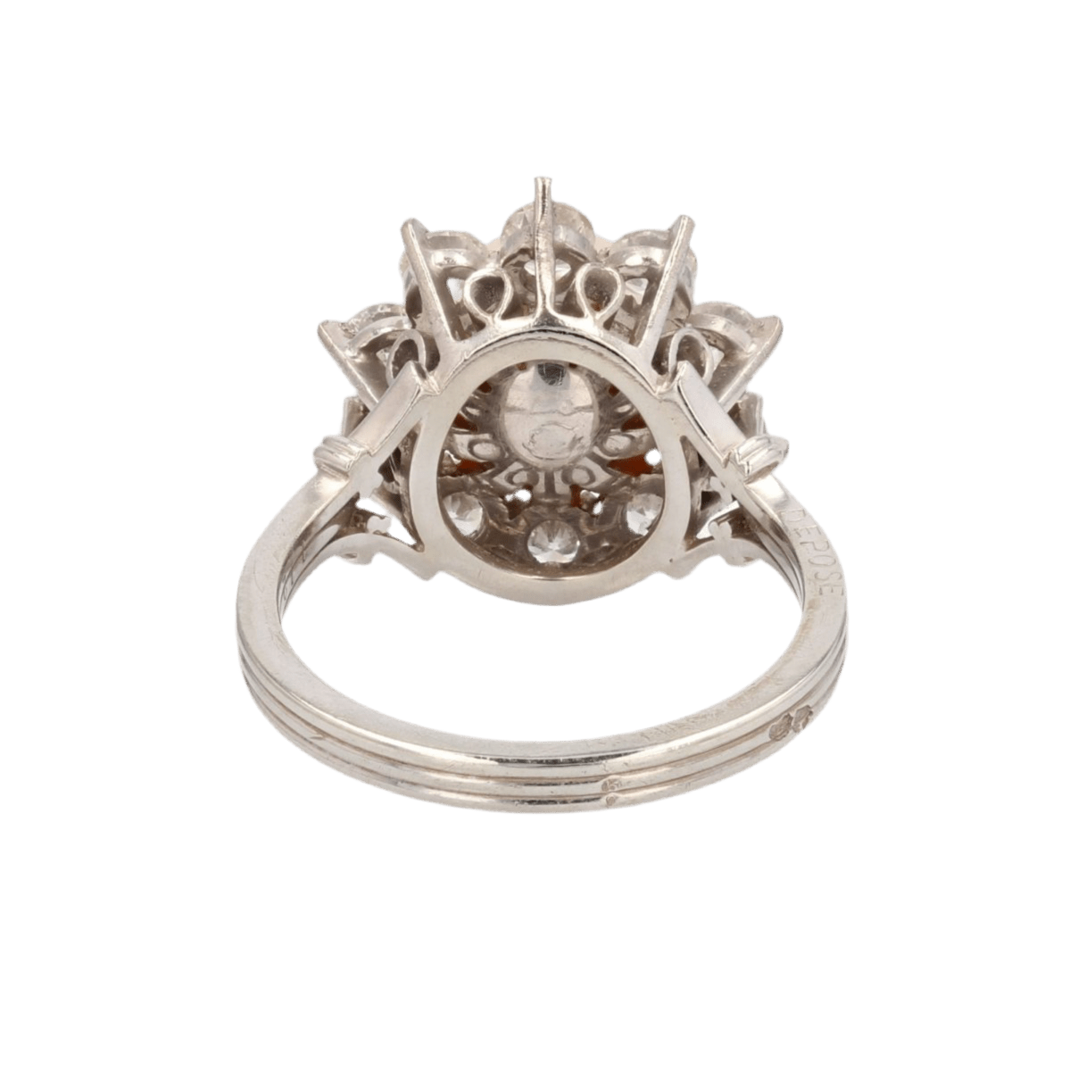 Bague Marguerite en or blanc, platine, perle et diamants - Castafiore