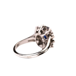 Bague Marguerite en or blanc, platine, saphir et diamants - Castafiore