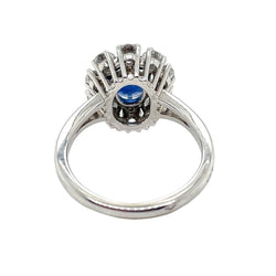 Bague Marguerite en or blanc, platine, saphir et diamants - Castafiore