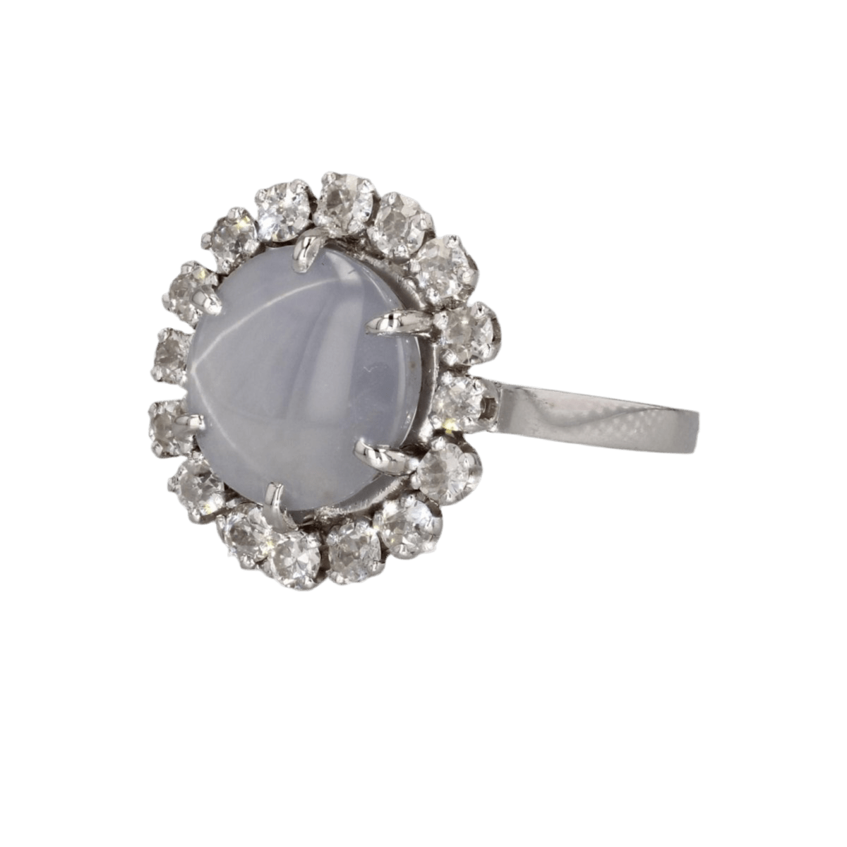 Bague Marguerite en or blanc, platine, saphir et diamants - Castafiore