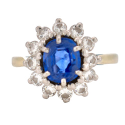 Bague Marguerite en or blanc, platine, saphir et diamants - Castafiore