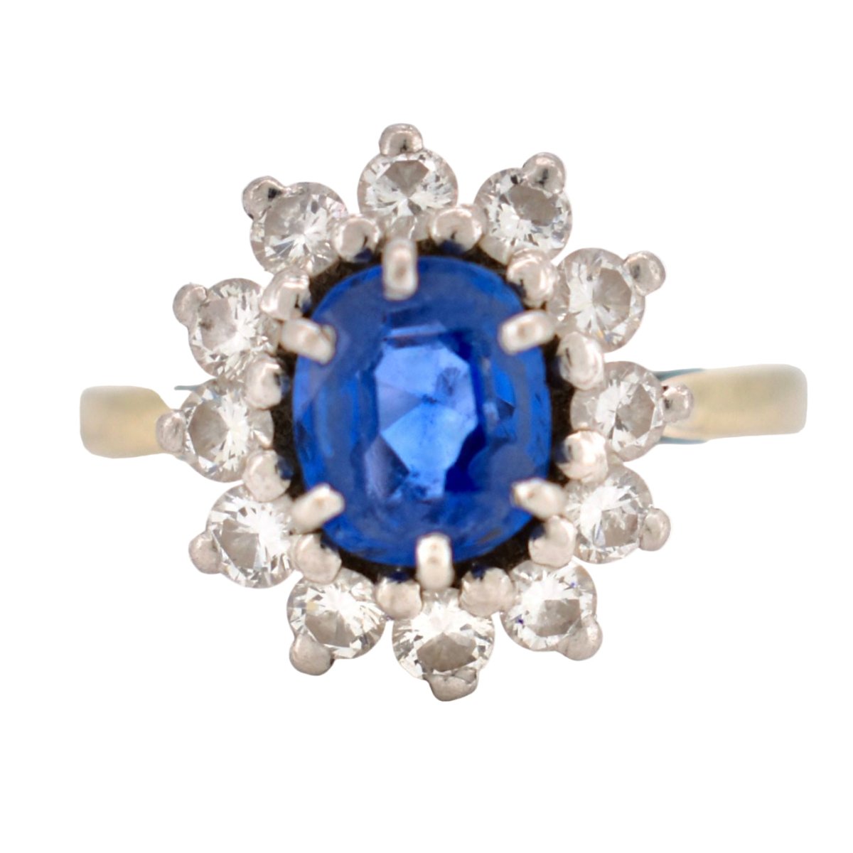 Bague Marguerite en or blanc, platine, saphir et diamants - Castafiore