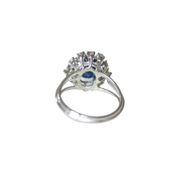 Bague Marguerite en or blanc, platine, saphir et diamants - Castafiore