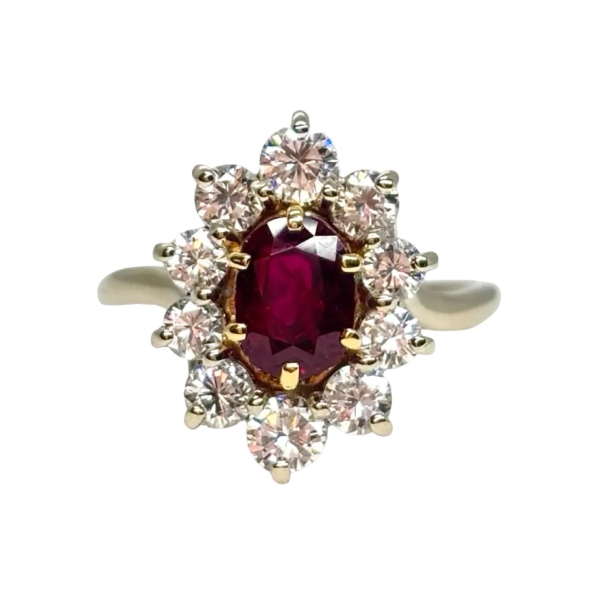 Bague Marguerite en or blanc, rubis et diamants - Castafiore