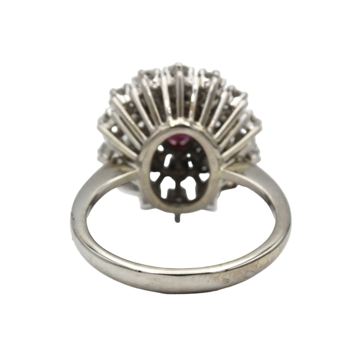 Bague Marguerite en or blanc, rubis et diamants - Castafiore