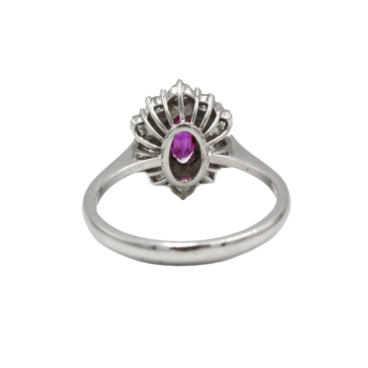 Bague Marguerite en or blanc, rubis et diamants - Castafiore