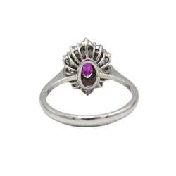 Bague Marguerite en or blanc, rubis et diamants - Castafiore