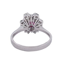 Bague Marguerite en or blanc, rubis et diamants - Castafiore