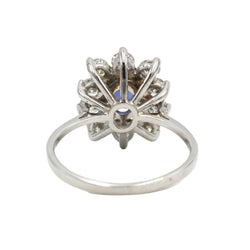 Bague Marguerite en or blanc, saphir et diamants - Castafiore
