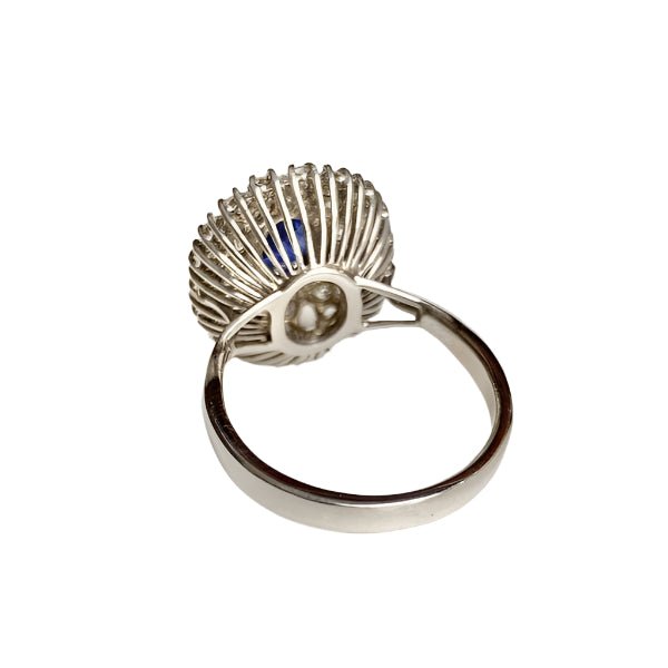 Bague Marguerite en or blanc, saphir et diamants - Castafiore