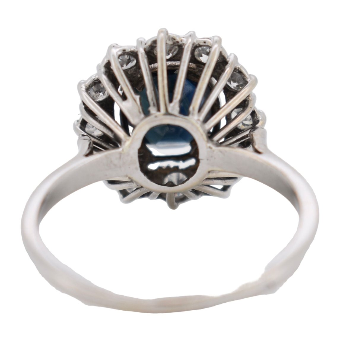Bague Marguerite en or blanc, saphir et diamants - Castafiore