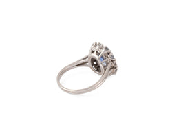 Bague Marguerite en or blanc, saphir et diamants - Castafiore
