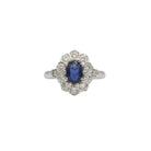 Bague Marguerite en or blanc, saphir et diamants - Castafiore