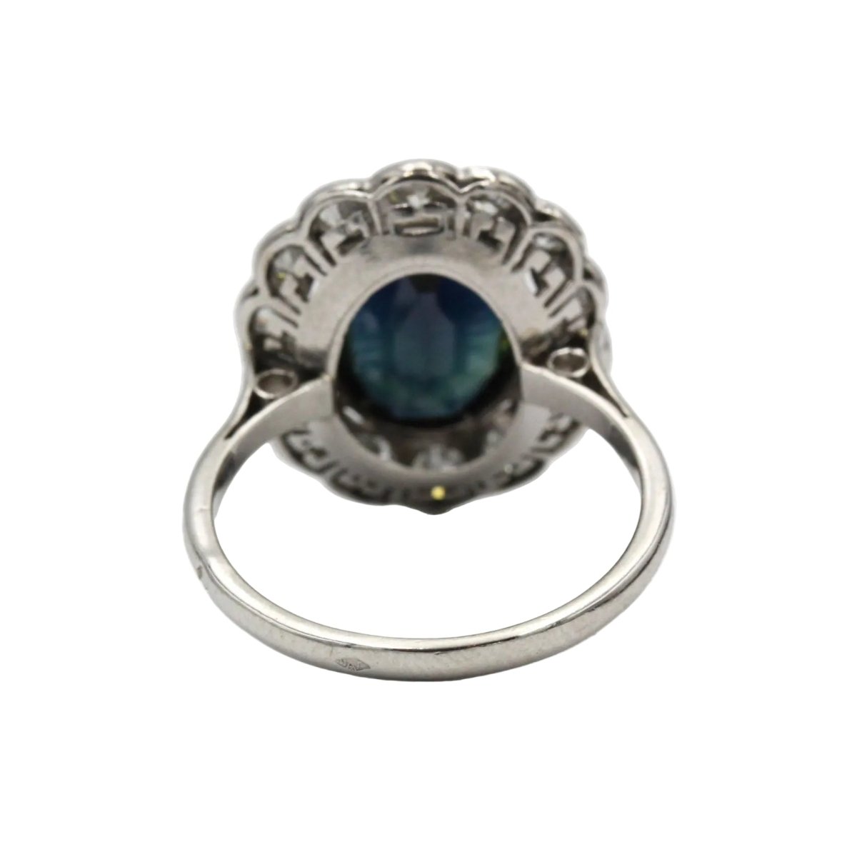 Bague Marguerite en or blanc, saphir et diamants - Castafiore