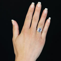 Bague Marguerite en or blanc, saphir et diamants - Castafiore