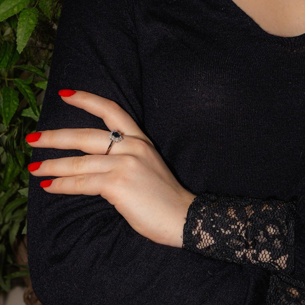 Ring Margueritte White gold Sapphire 