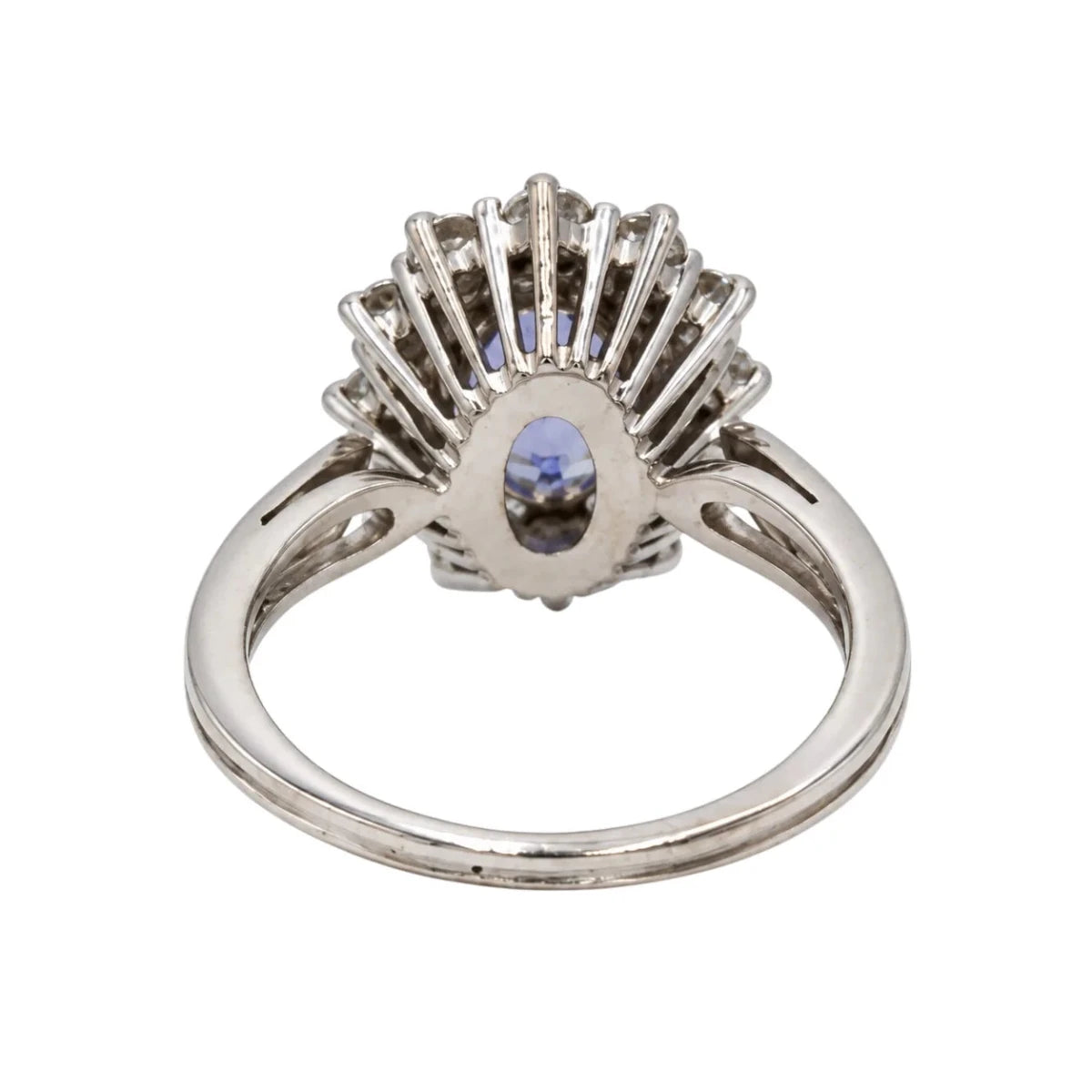 Bague Marguerite en or blanc, saphir et diamants - Castafiore
